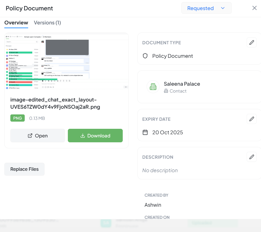 Document Versioning Interface